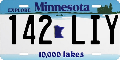 MN license plate 142LIY