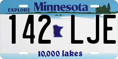 MN license plate 142LJE
