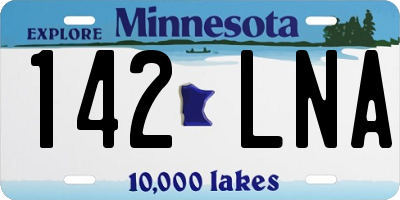 MN license plate 142LNA