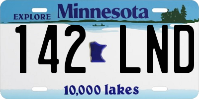 MN license plate 142LND