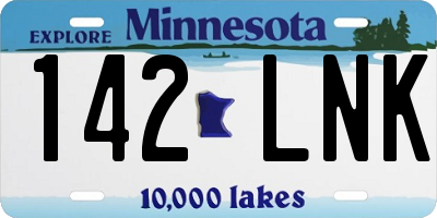 MN license plate 142LNK