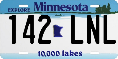 MN license plate 142LNL