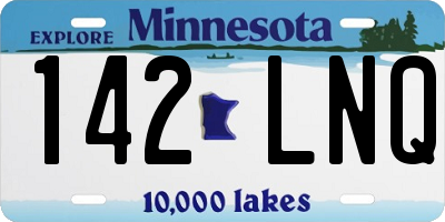 MN license plate 142LNQ