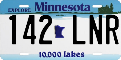 MN license plate 142LNR