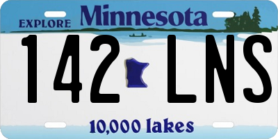 MN license plate 142LNS
