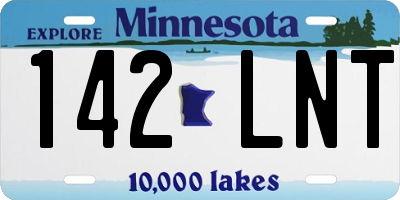 MN license plate 142LNT