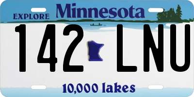 MN license plate 142LNU