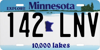 MN license plate 142LNV