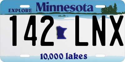 MN license plate 142LNX