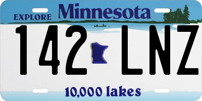 MN license plate 142LNZ