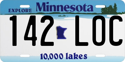 MN license plate 142LOC