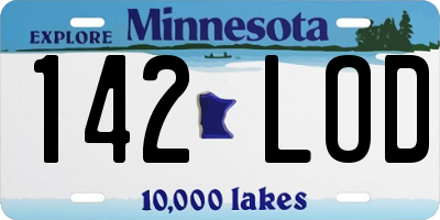 MN license plate 142LOD