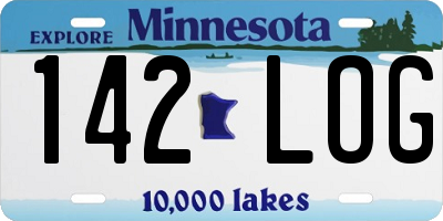MN license plate 142LOG