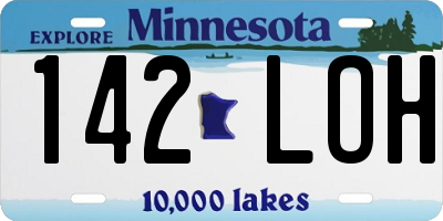 MN license plate 142LOH