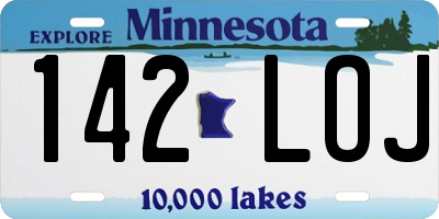 MN license plate 142LOJ