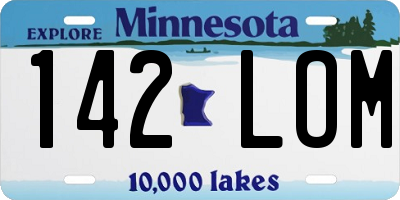 MN license plate 142LOM