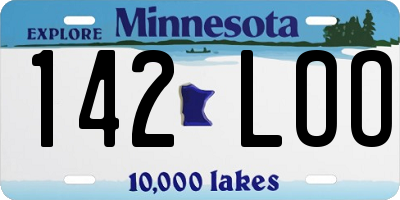 MN license plate 142LOO