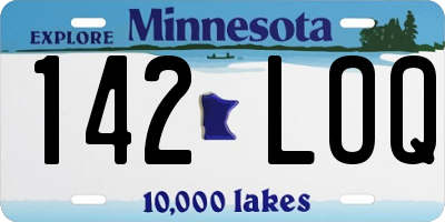 MN license plate 142LOQ