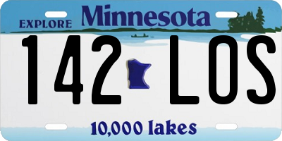MN license plate 142LOS