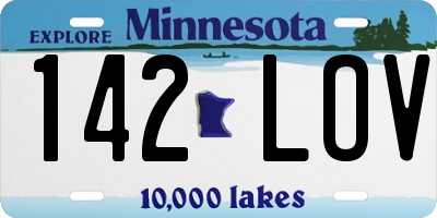 MN license plate 142LOV