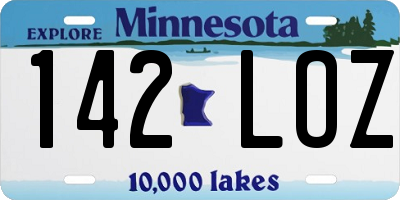 MN license plate 142LOZ