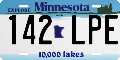MN license plate 142LPE