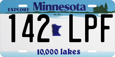 MN license plate 142LPF