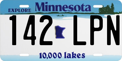 MN license plate 142LPN