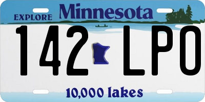 MN license plate 142LPO