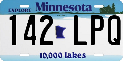 MN license plate 142LPQ