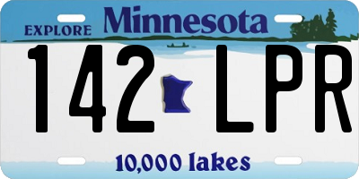 MN license plate 142LPR