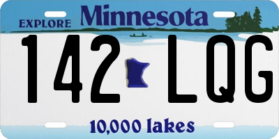 MN license plate 142LQG