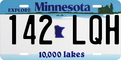 MN license plate 142LQH