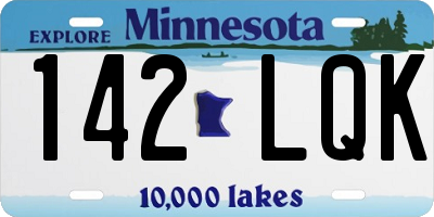 MN license plate 142LQK