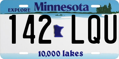 MN license plate 142LQU