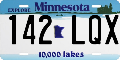 MN license plate 142LQX