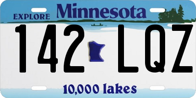 MN license plate 142LQZ