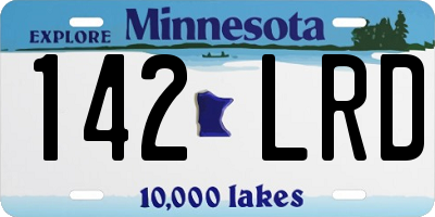 MN license plate 142LRD