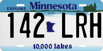MN license plate 142LRH