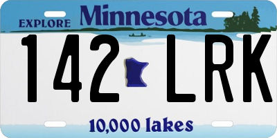 MN license plate 142LRK