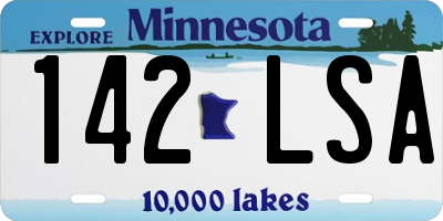 MN license plate 142LSA