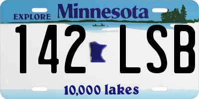 MN license plate 142LSB