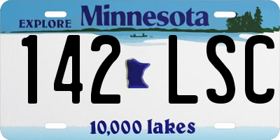 MN license plate 142LSC