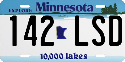 MN license plate 142LSD