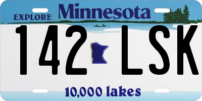 MN license plate 142LSK