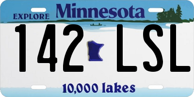 MN license plate 142LSL