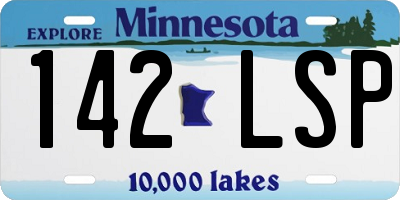MN license plate 142LSP
