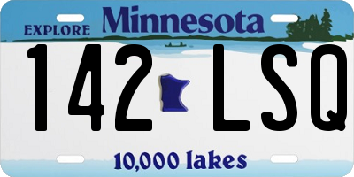 MN license plate 142LSQ