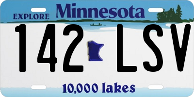 MN license plate 142LSV