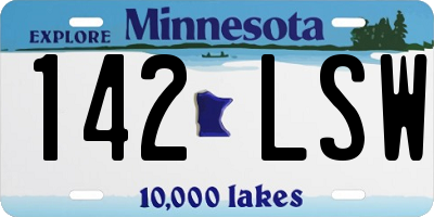 MN license plate 142LSW